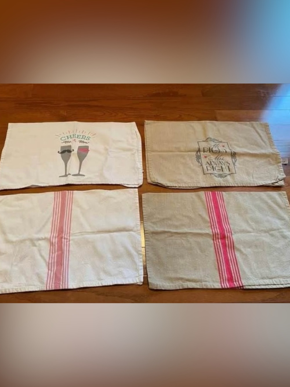 Mr & Mrs Dish Towel Set of 4